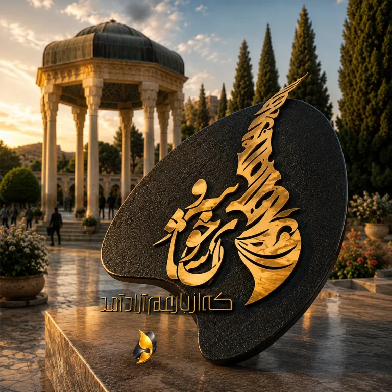 ای خوشا سرو که از بار غم آزاد آمد . حافظ لترینگ طراحی شده از آرایه برتر